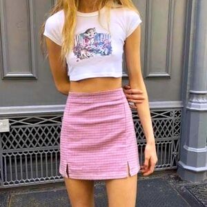 John Galt Brandy Melville Cara Coquette Pink Skirt